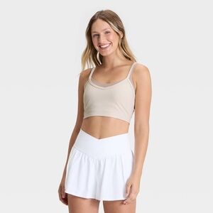JoyLab Mauve-Beige Cropped Bralette
